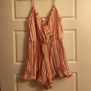 Tularosa Red & White Striped Romper